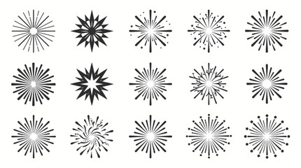 Obraz premium Starburst patterns collection a vector illustration with radiating lines