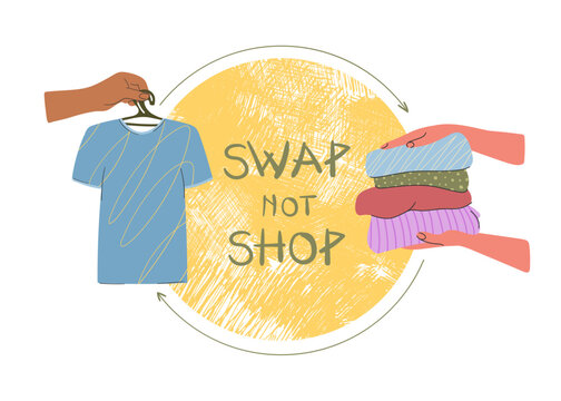 Swap Not Shop Clothing Recycling Vector Clipart