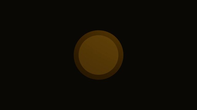 Golden circular discs spinning on solid black background
