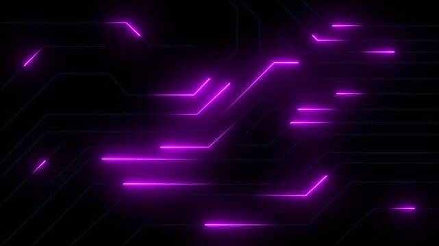 Glowing blue digital circuit lines and microchip paths on dark tech background vector illustration layout.