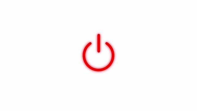 power button icon isolated on transparent background, future concept animation stop and start baton icon animation On and Off switch button in 4k.