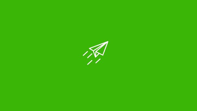 Send Message faster icon with Paper Plane Animation.Flying paper plane in motion.4k stock video.