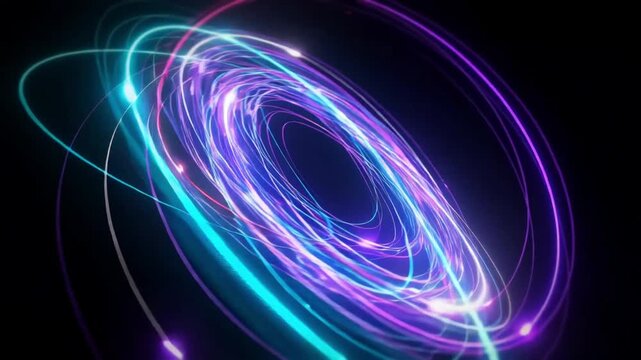 Abstract gif glowing neon energy background light trails