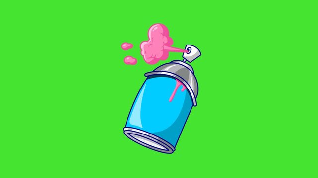Animation Paint Spray Can on Green Screen 