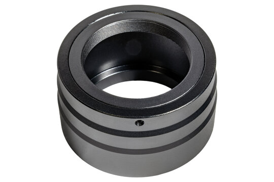 Black anodized aluminum camera lens adapter ring optical thread bayonet mount