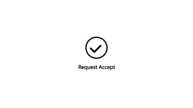 Request accept concept on the white background. Loading circle with checkmark icon. 4k motion video.