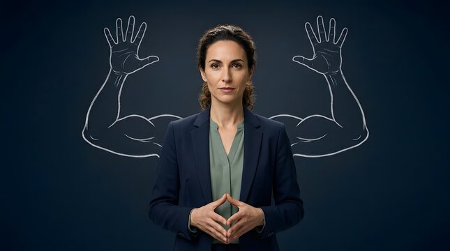 Business woman, empowerment and leadership with inner strength, confidence and successful career growth. Professional female, corporate power and ambition in office with mental health, skills and goa
