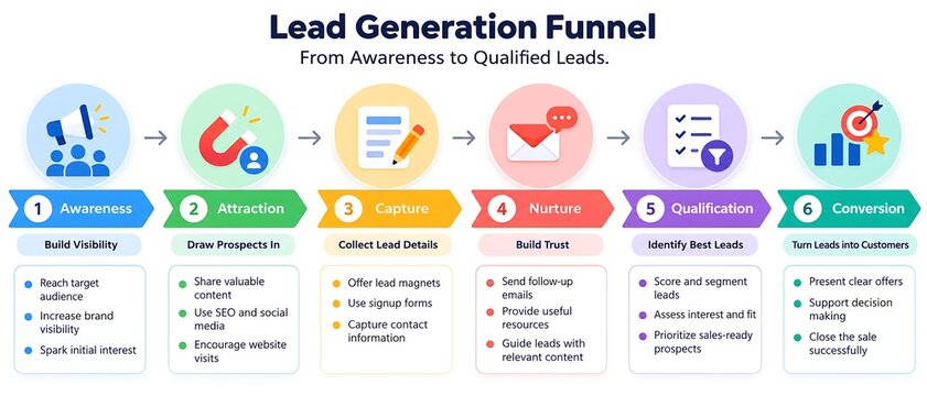 Lead Generation Funnel Infographic