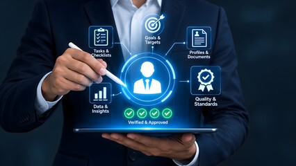 Obraz premium Leveraging cutting edge digital transformation strategies and innovative technologies to enhance human capital management and drive business success in modern organizations