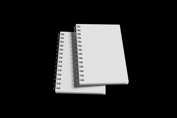 Blank Notebook Mockup isolated on black background © Lok