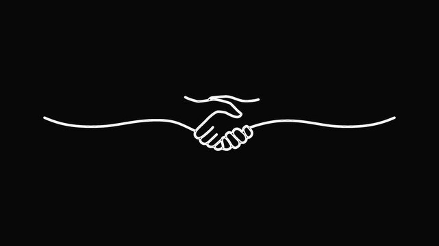 Minimalist oneline drawing of a handshake