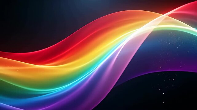 Colorful abstract wave on dark background