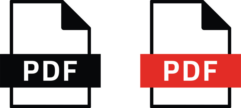 File Name Extension PDF Type icon, document file format symbol for digital files, business reports, office documents, file sharing, and vector design.
