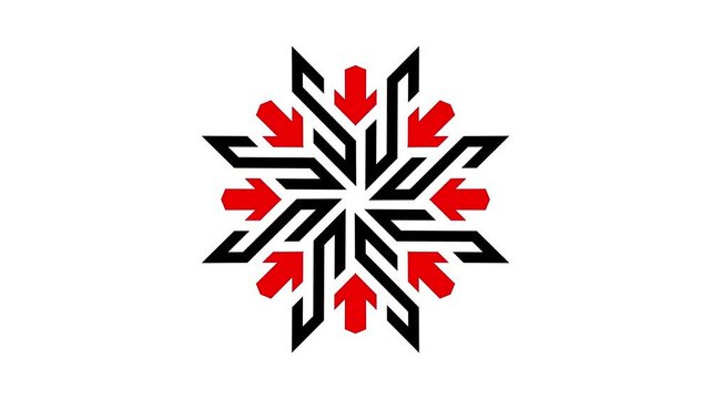 Abstract geometric tech target compass mandala loop animation