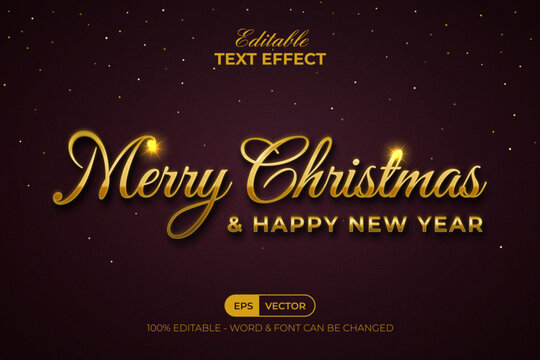 Gold Christmas Editable Text Effect.