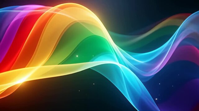Colorful abstract wave pattern on dark background