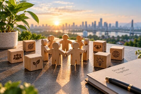 Stronger Together Sunrise Teamwork