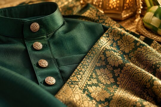 Songket Baju Melayu Details