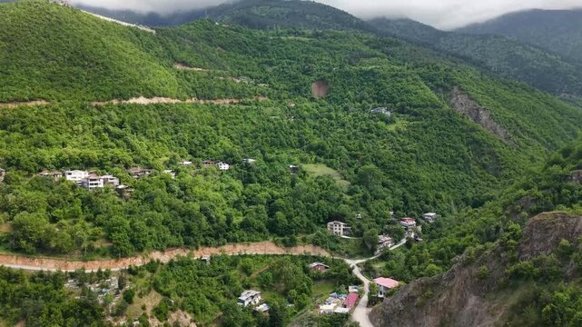 Breathtaking Aerial Perspective of Green Mountains in Arhavi, Artvin