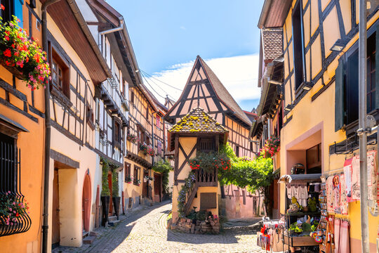 Altstadt, Eguisheim, Frankreich 