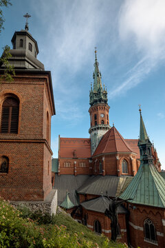 Krakow, Poland - July 18, 2026: Historic bell tower and rear chapels of St. Joseph&rsquo;s Church in the Podgorze district.