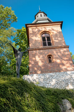 Krakow, Poland - July 18, 2026: Historic bell tower and rear chapels of St. Joseph&rsquo;s Church in the Podgorze district.