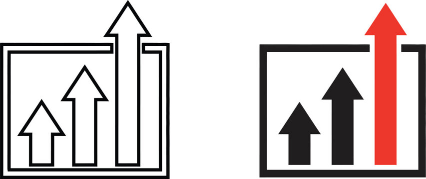 Advantage icon, benefit and positive outcome symbol for business success, competitive strategy, growth, achievement, and vector design.
