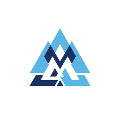 Geometric abstract logo with triangles and letter M
