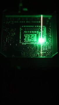 Laser Beam Processing Semiconductor Circuit Board in Manufacturing