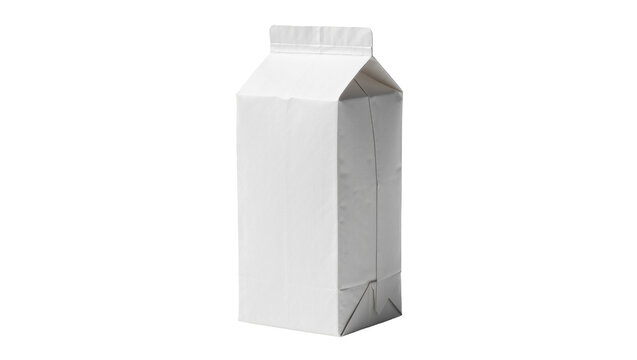 Blank white gable top carton, isolated on transparent background
