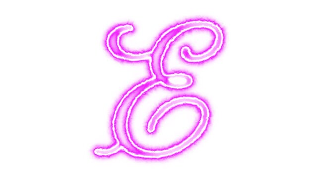 Elegant Black Script Letter E &ndash; Handwritten Calligraphy Alphabet on Transparent Background