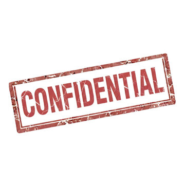Confidential stamp with red border and text on plain background