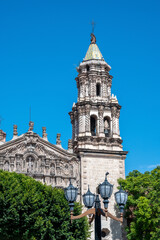 Fototapeta premium San luis potosi colonial baroque church tower architecture