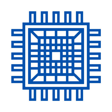 Processor CPU Microchip Icon for Computer Hardware and Computing Power
