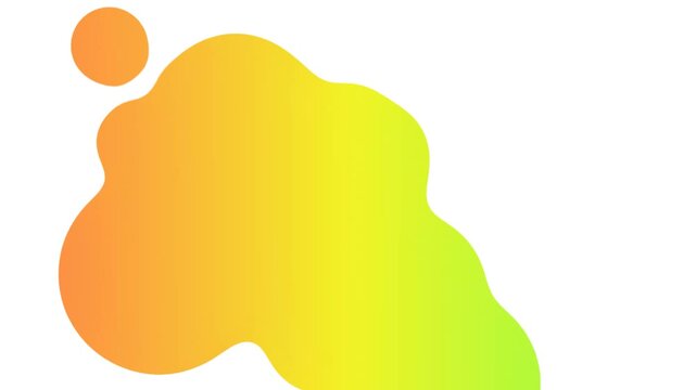 Seamless looping 2D abstract background featuring smooth, transparent organic gooey fluid metaballs merging and separating with vibrant gradient colors.