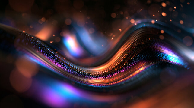 Abstract Glowing Wave with Futuristic Neon Light Flow