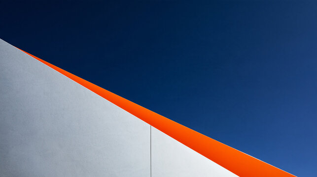 Minimalist Modern Architecture Detail with Geometric Orange Accent