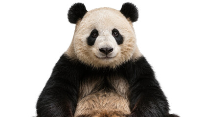Giant panda bear with black eye patches and ears, isolated on transparent background © Cian