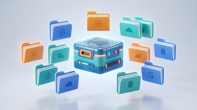 3d render of a computer network icon