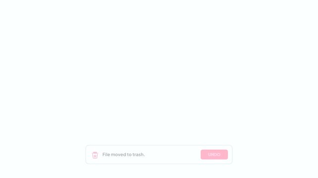 File Deletion And Undo Notification. Document Management Interface. Trash Action UI. Restore File Interaction. Modern Web Dashboard. Software UX Animation. Clean Digital Interface