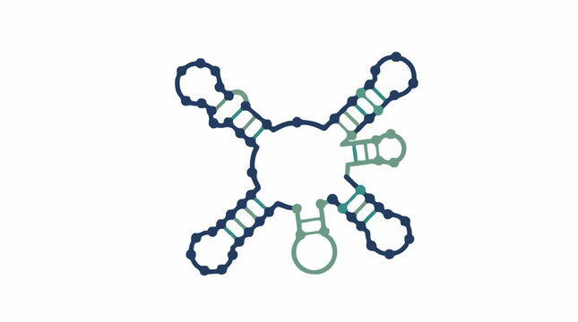 Molecular rna structure illustration with double helix strands for scientific and medical presentations