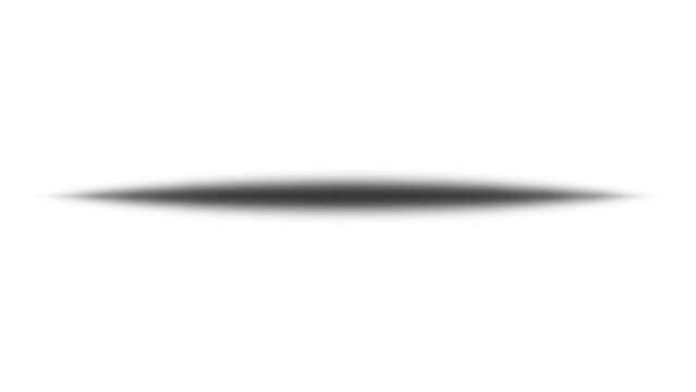 Prominent dark shadow line gradient isolated on transparent background for floating objects