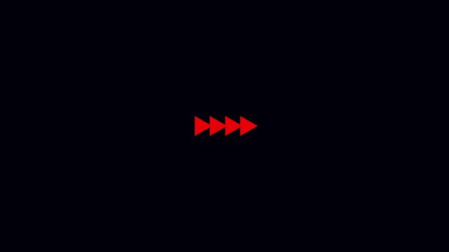 Red and white forward arrow icons, next button symbol set on dark background
