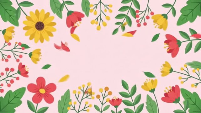 3D Colorful Abstract Background Montage with Liquid, Cubes, and Floral Elements