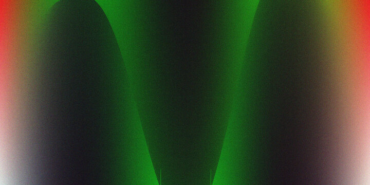 Abstract green and red blurred light background with dark flowing curves. Soft neon gradients create a futuristic atmospheric effect. Vibrant illumination adds depth, contrast, motion, and modern ener