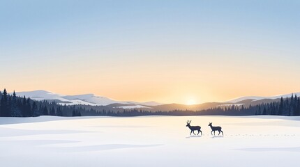 Fototapeta premium winter sunset in the mountains