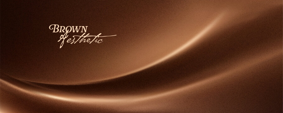 Silky chocolate brown sandy background with sweeping caramel highlights, deep cocoa shadows and soft flowing curves. Grainy luxury texture for elegant posters. Vector illustration