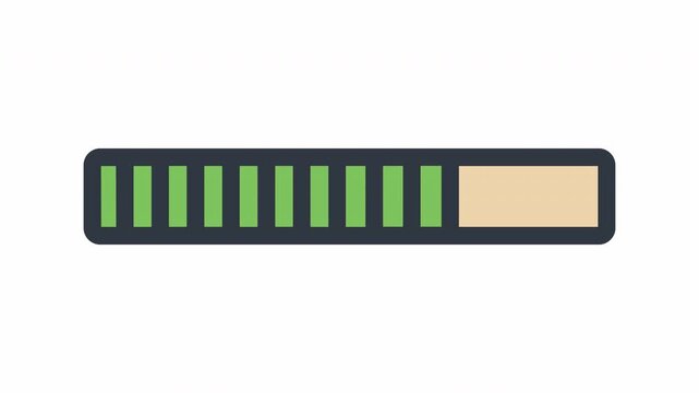 Progress bar loading animation in clean vector icon style with gradual fill during system update isolated on white background