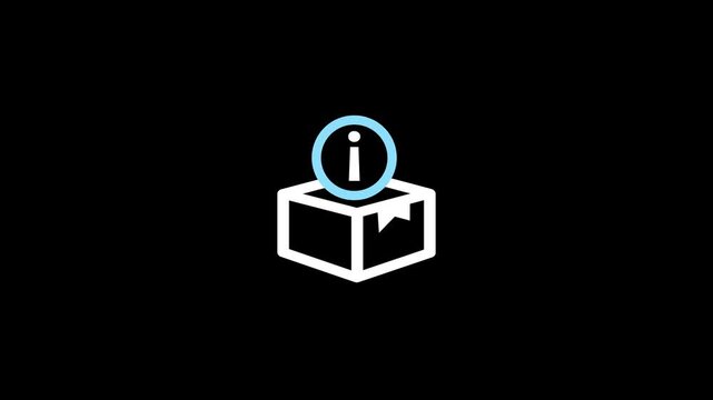 product info sign. delivery package information icon animation.