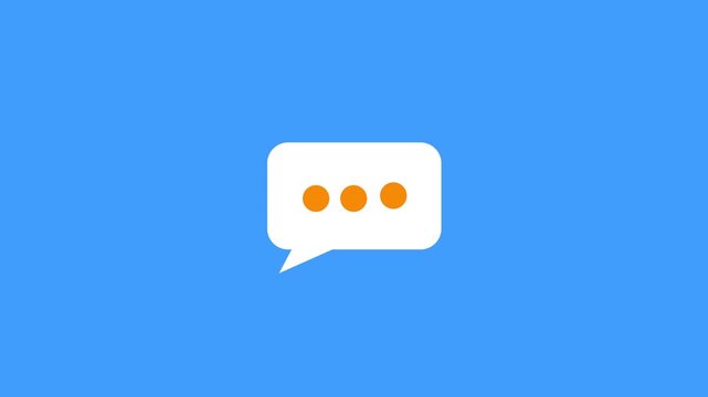 message icon with dot looping animation. typing message concept.